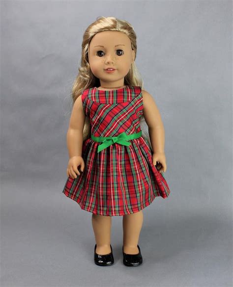 tartan plaid dress for 18 inch and ag dolls doll clothes american