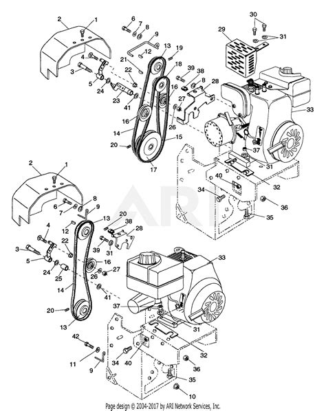 ariens   ft hp tec  front tine tiller parts diagram  engine  drive