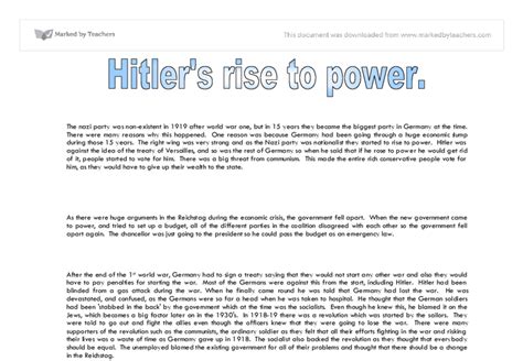 hitler s rise to power gcse history marked by