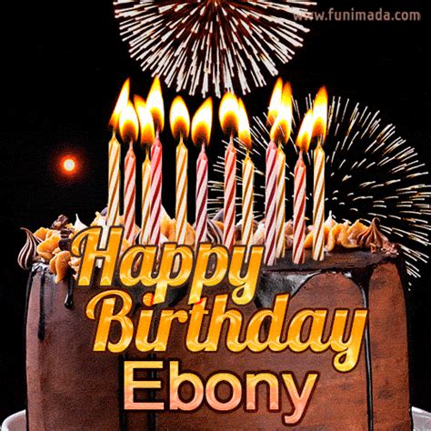 chocolate happy birthday cake  ebony gif   funimadacom