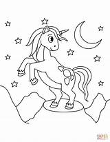 Coloring Pages Unicorn Midnight Print Color Drawing sketch template