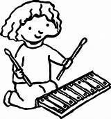 Coloring Xylophone Girl Activity Drawing Kids Pages Getdrawings Wecoloringpage Clipartmag sketch template