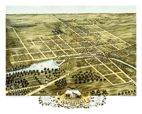 beautifully restored map  naperville il   knowol