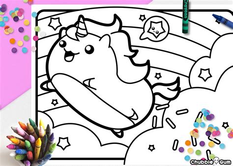 printable cute unicorn coloring page  kids kawaii unicorn etsy