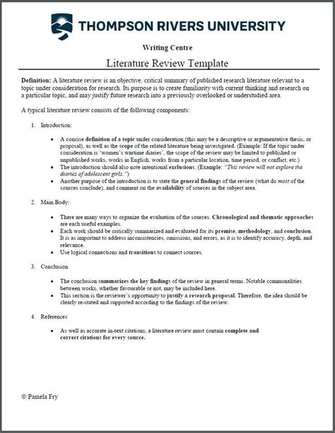 beautiful research literature review template