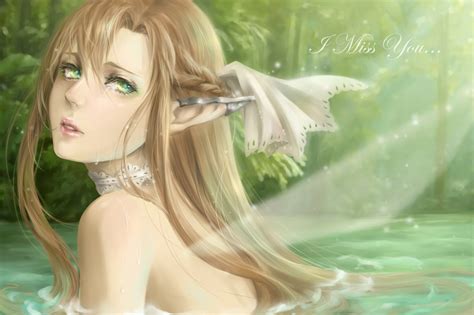 cute anime girl beautiful long hair sword art online series fairy