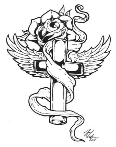 coloring pages  roses  crosses haidenilblair