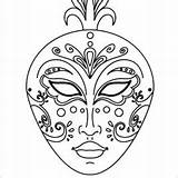 Mask Gras Mardi Coloring Carnival Drawing Getcolorings Clipartmag sketch template