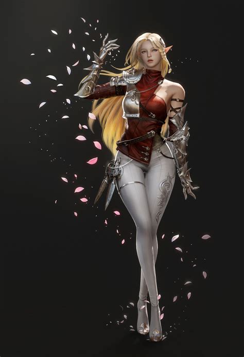 Artstation Blonde Jihyun Heo Fantasy Female Warrior Fantasy Girl