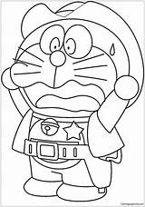 Doraemon Shocking Coloring Color Online Cartoon Pages sketch template