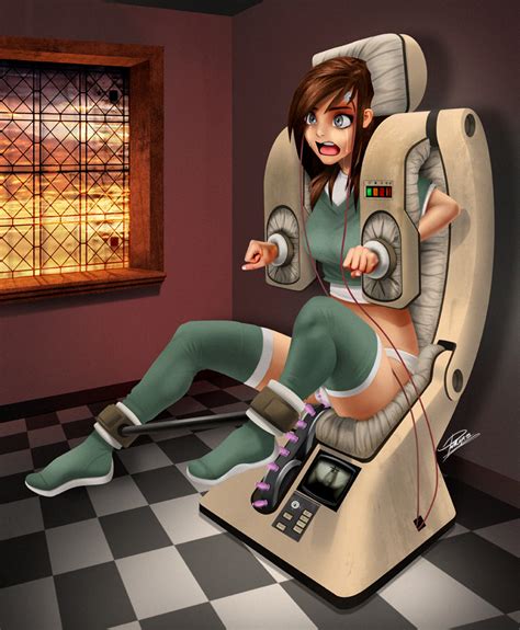 rule 34 1girl bondage brown hair clothed crying electrodes failanex female forced orgasm grey