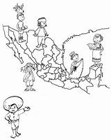 Coloring Para Colorear Mexico Pages Map Trajes Dibujos Tipicos Mapa Con Traditional Dress Coloringbook4kids Kids Sus Pinto México Típicos Jalisco sketch template
