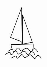 Boat Drawing Sailboat Line Clipart Kids Coloring Ship Simple Sailing Clip Flower Template Cliparts Printable Templates Children Petal Child Pages sketch template