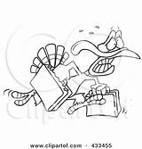 Turkey Panic Running Coloring Bird Illustration Line Toonaday Royalty Luggage Clipart Rf 2021 sketch template