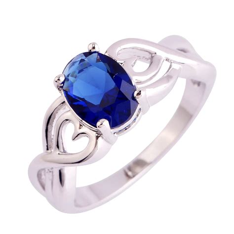 Buy 2016 Dark Blue Wholesale Silver Ring Sapphire