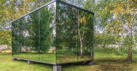 this prefab mirrored house can be plopped almost anywhere