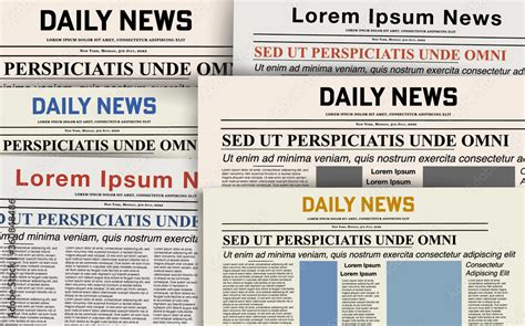 vecteur stock newspaper daily news set realistic vector illustration