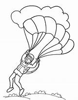 Coloring Paratrooper Parachute Pages Landing Drawing Kids Popular Getdrawings sketch template