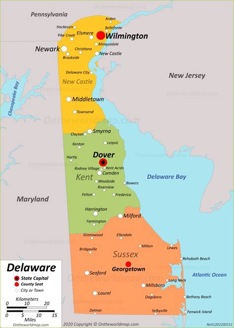 delaware state map usa maps  delaware de