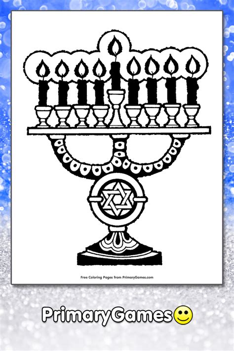 menorah coloring page printable hanukkah coloring  primarygames