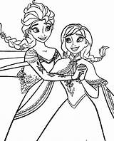 Frozen Pages Coloring Elsa Disney Easy sketch template