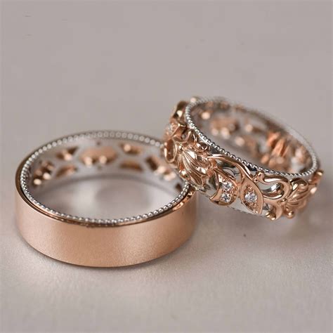 wedding bands rose gold wedding rings unique wedding ring