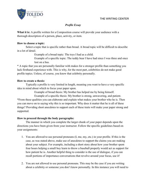 profile essay