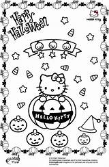 Halloween Coloring Pages Kitty Hello Pumpkin Color Kids sketch template