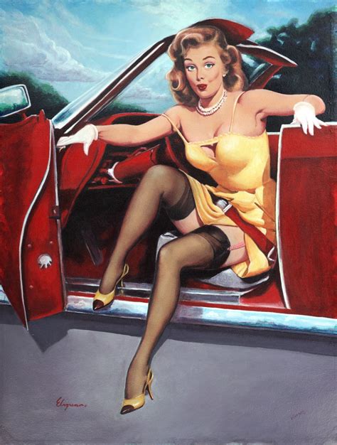 sale elvgren pin up convertible hot rod fine by vanguardgallery