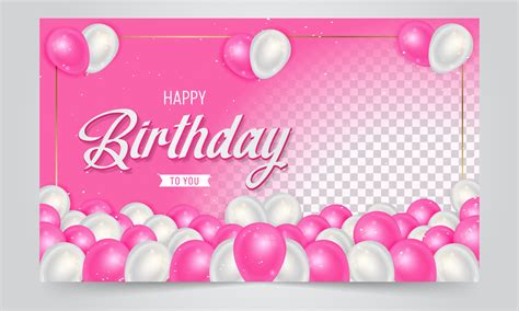 pink birthday banner vector art icons  graphics