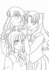 Fate Stay Night Drawing Coloring Pages Deviantart Template sketch template