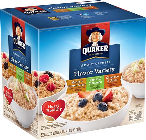 Quaker Instant Oatmeal Flavor Variety 52 Individual Sachet Box 2 10kg