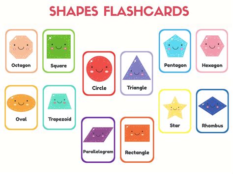 shapes flashcards shapes  preschool  shapes flash etsy