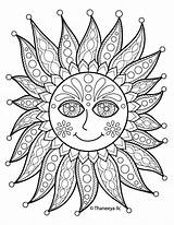 Coloring Pages Adult Thaneeya Sun Transfer Iron Mandala sketch template