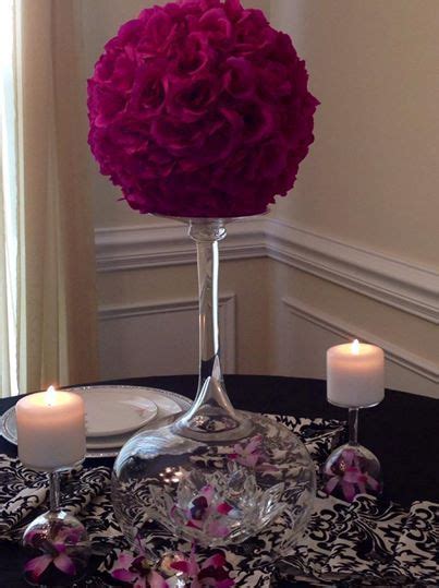 Jumbo Wine Glass Vase Topped With A Kissing Ball By Ptree Designs Llc
