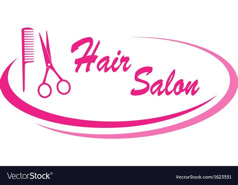 Hair Salon Sign With Design Elements Royalty Free Vector