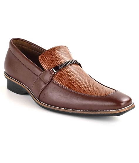 Levanse Tan Slip On Artificial Leather Formal Shoes Price In India Buy