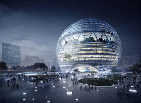 yeah architects designs  sustainable super building   dome shaped shopping mall