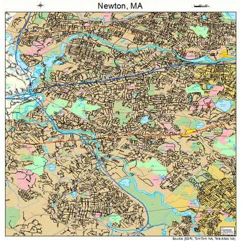 newton massachusetts street map