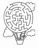 Mazes Easy Printable Kids Coloring Pages Balloon sketch template
