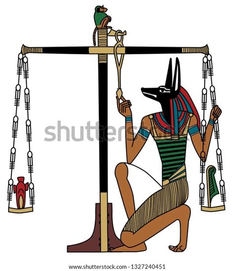 Illustration Anubis Judgment Depicted Ancient Egypt Stock