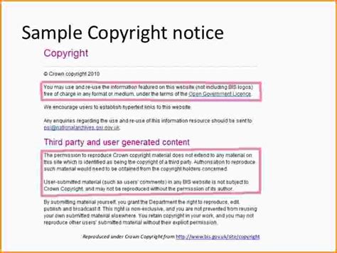 copyright notice format template business