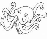 Coloring Squid Pages Sea sketch template