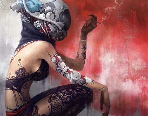 robot helmet tattoo fantasy cyborg sexy wallpapers hd