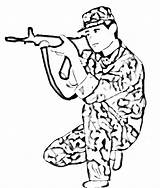 Tentara Mewarnai Hitam Putih sketch template