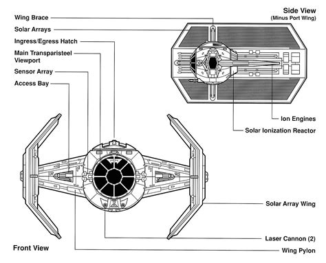 tie fighter schematic technical drawings star warstrek pinterest starwars star wars
