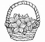 Basket Flowers Coloring Pages Drawing Lovely Clipart Flower Pretty Cliparts Colouring Print Color Tocolor Size Library Printable Choose Board Button sketch template