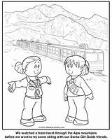 Coloring Pages Girl Swiss Switzerland Guide Guides Scout Thinking Scouts Sheets Kids Crafts Color Makingfriends Getcolorings Troop Brownie Brownies Girls sketch template