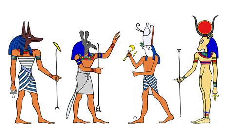 Egyptian Gods And Goddess Drawing By Michal Boubin
