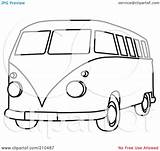 Van Hippie Bus Outline Coloring Clipart Floral Royalty Illustration Rf Pawniard Piter Rosie Vw Camper Drawing Colouring Volkswagen 2021 Pages sketch template